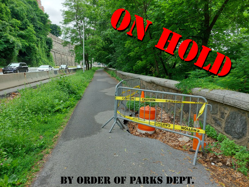 UPDATED: Parks Dept. Halts Greenway Repair to Mull Creating Safe Detour for Cyclists