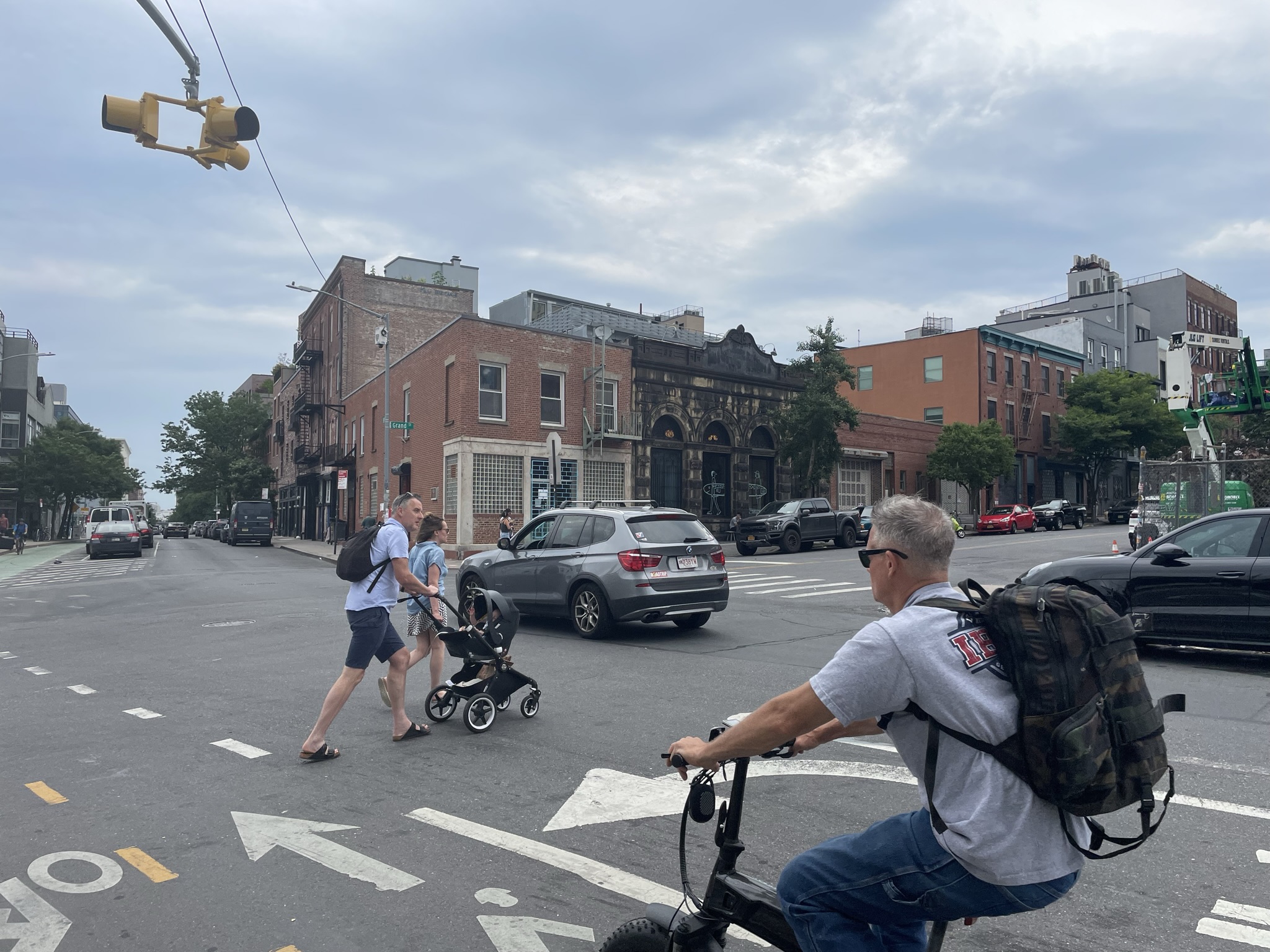 It's a nightmare to cross Kent Avenue at Grand Street. Photo: Noah Martz