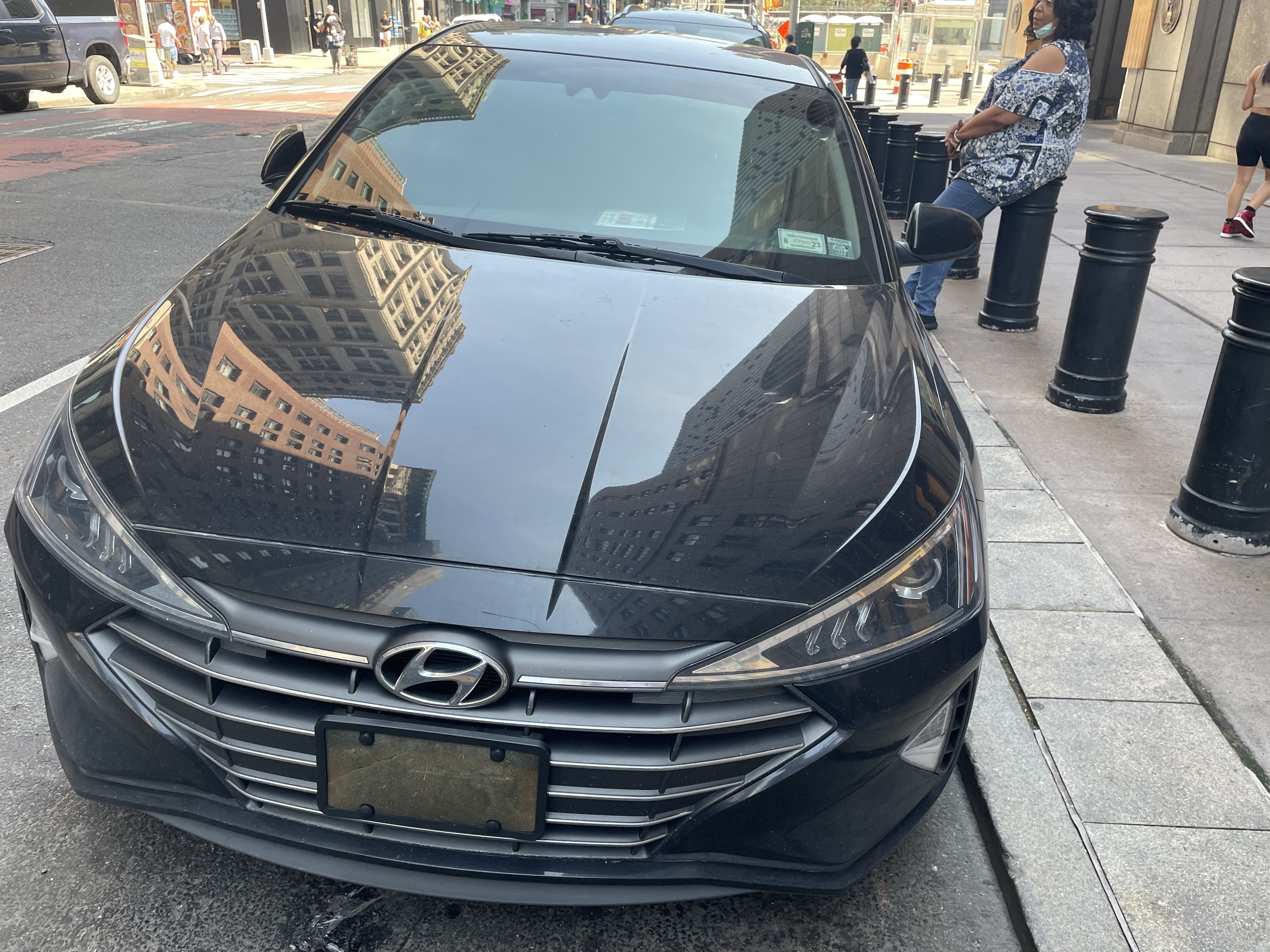car with covered plate