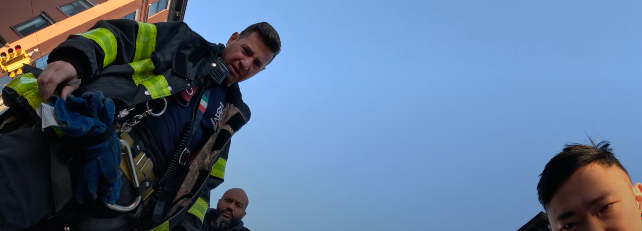 EMTs treat the cyclist.