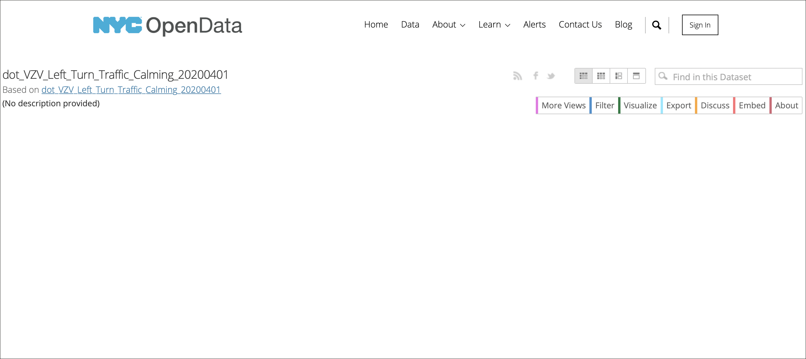 A blank data page provided by DOT.