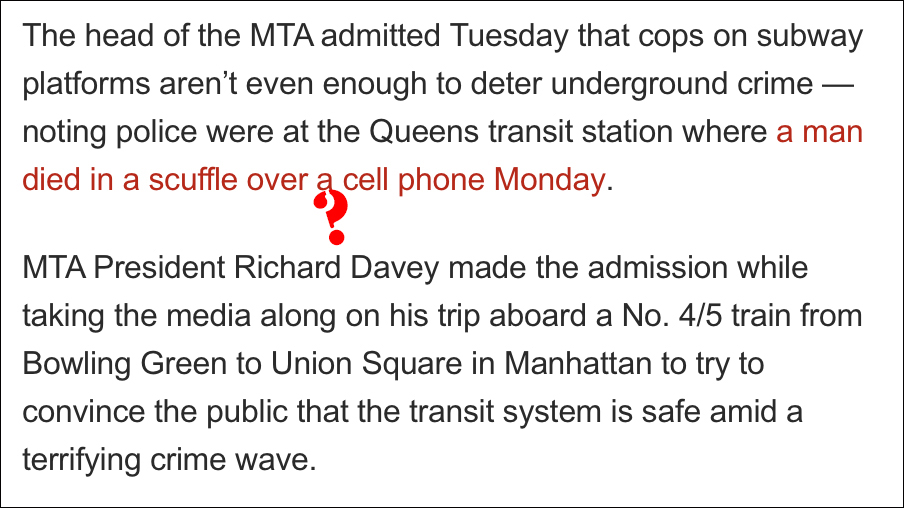 Davey is actually New York City Transit president (screenshotted in case they fix it).