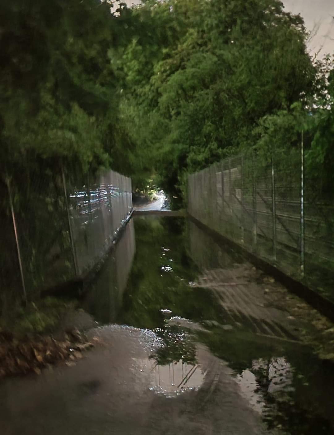 The bridge is more of a lake after some rainfall. Photo: tipster