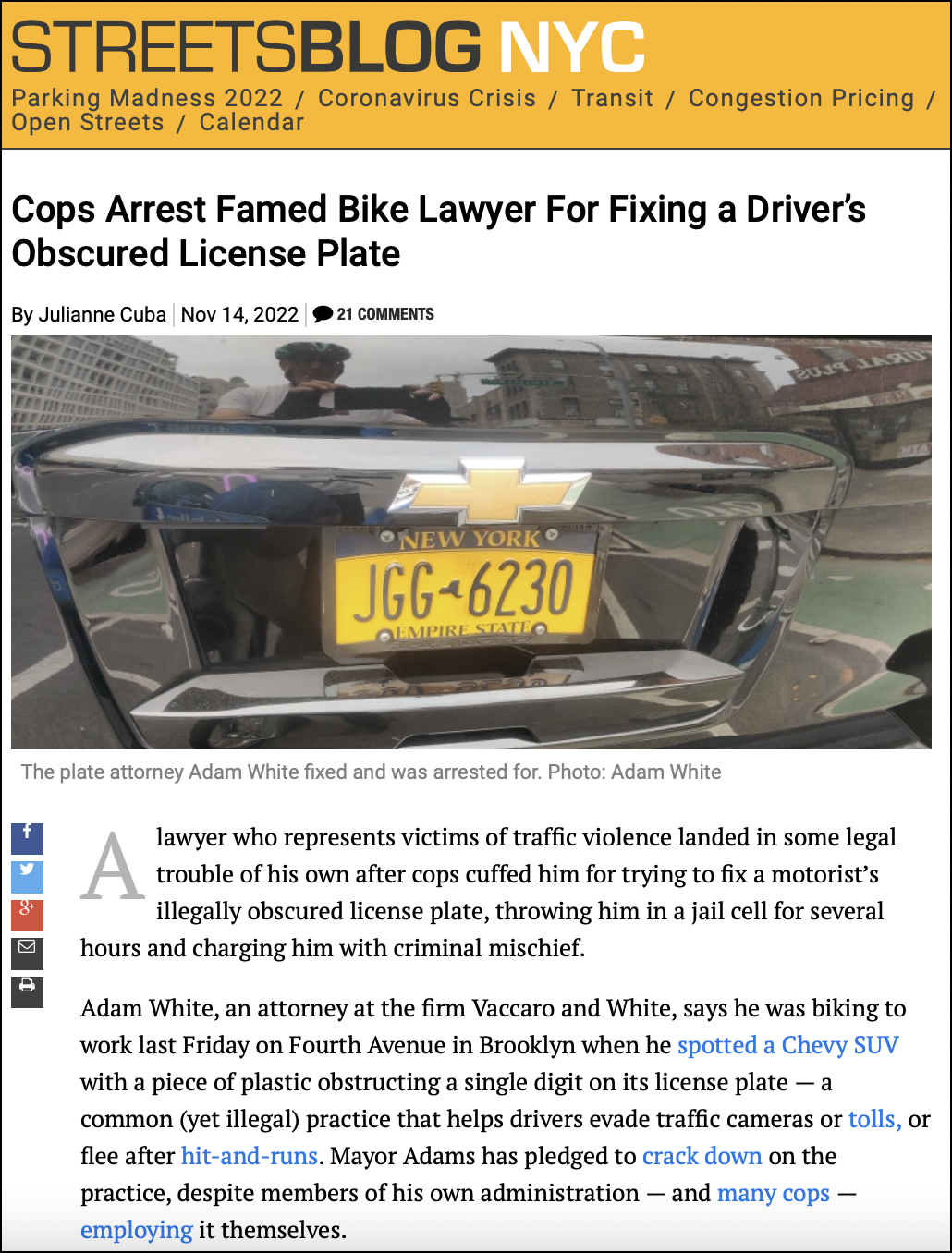 How Streetsblog covered the story. Click to read.