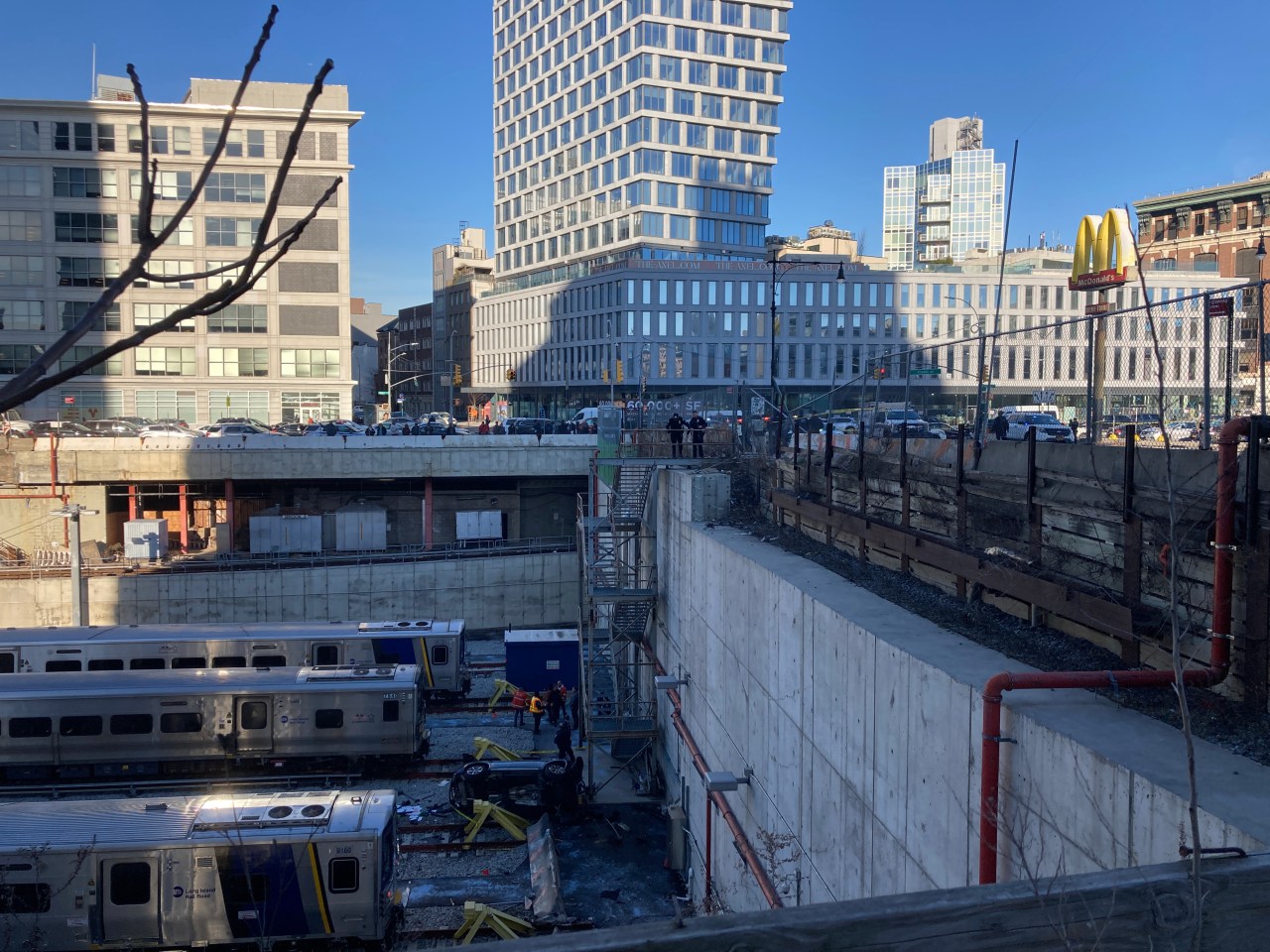 The SUV on the LIRR train tracks. Photo: Julianne Cuba