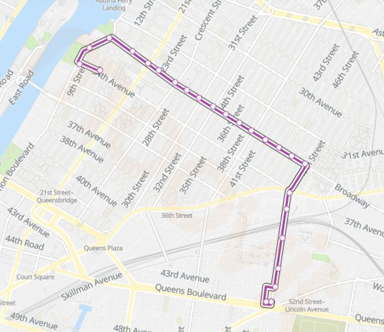 The Q104. Map: Moovit