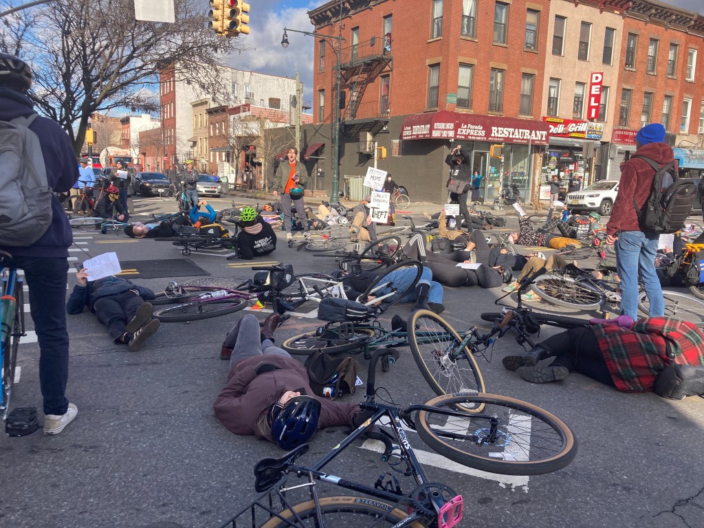 FINALLY: DOT Says it Will Redesign Unprotected Portion of Ninth St. as Cyclists Stage ‘Die-In’