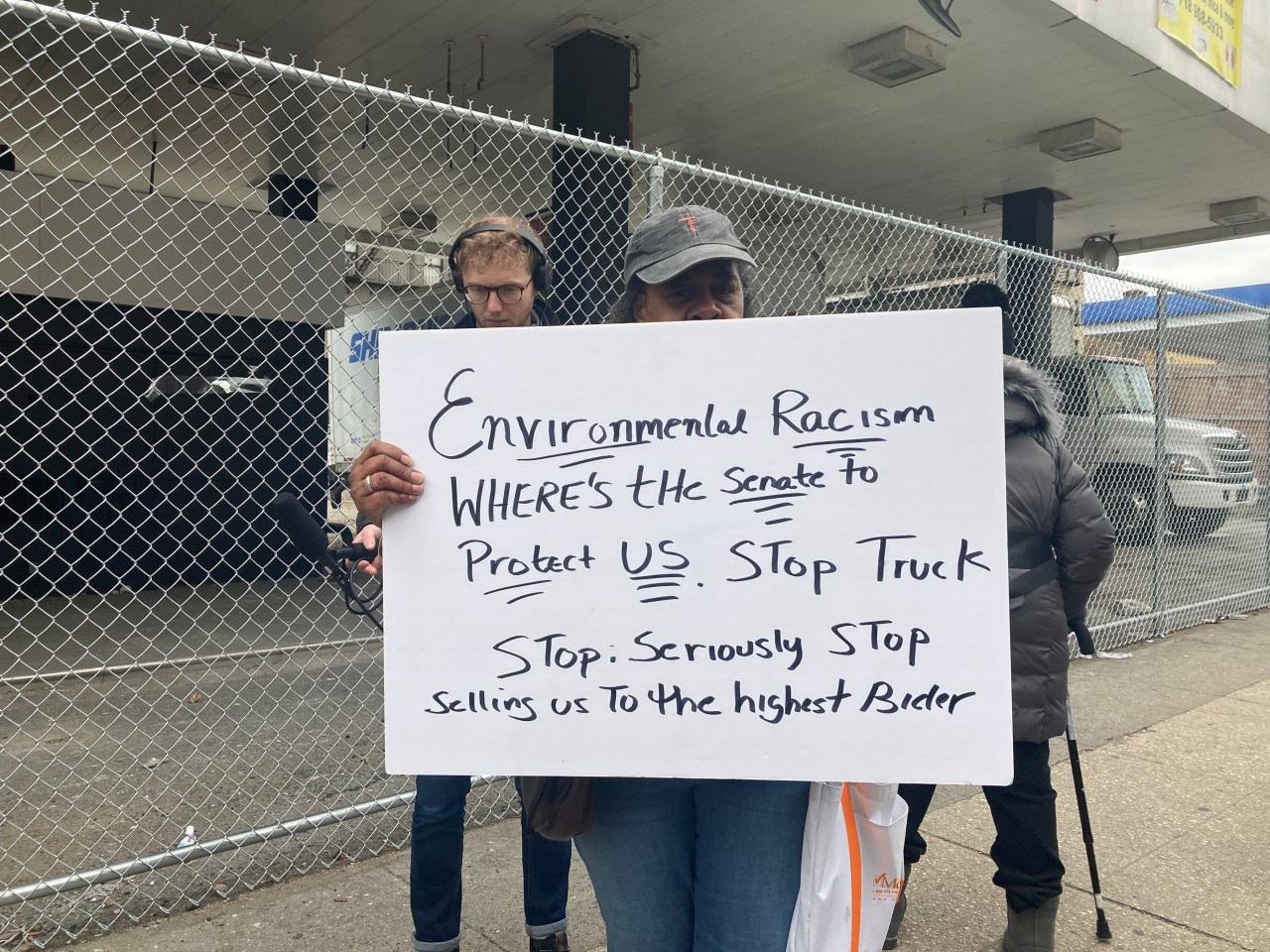 A sign at the rally on Saturday. Photo: Julianne Cuba
