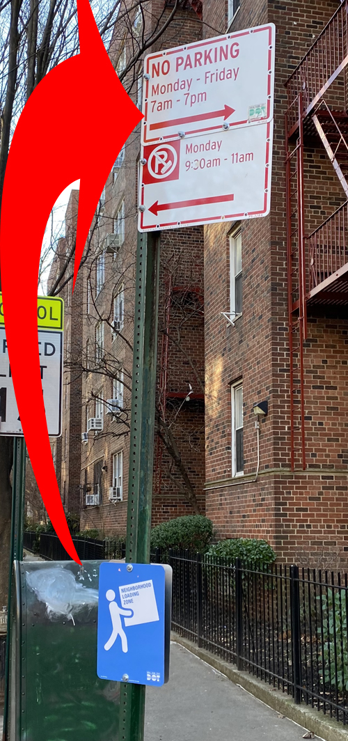 Many of the city's loading zones are merely marked with "no parking" signs. File photo: Gersh Kuntzman