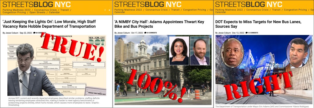 We Were Right: Mayor’s Management Report Confirms Streetsblog Reporting Previously Criticized by City Officials