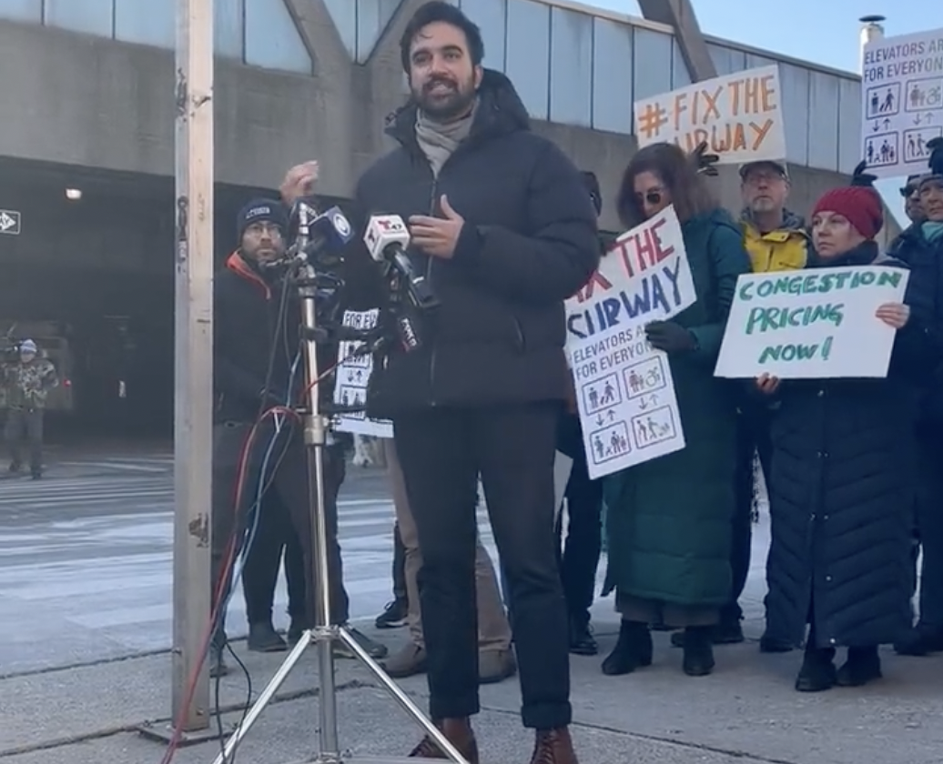 Assembly Member Zohran Mamdani of Queens supports congestion pricing. Photo: Riders Alliance