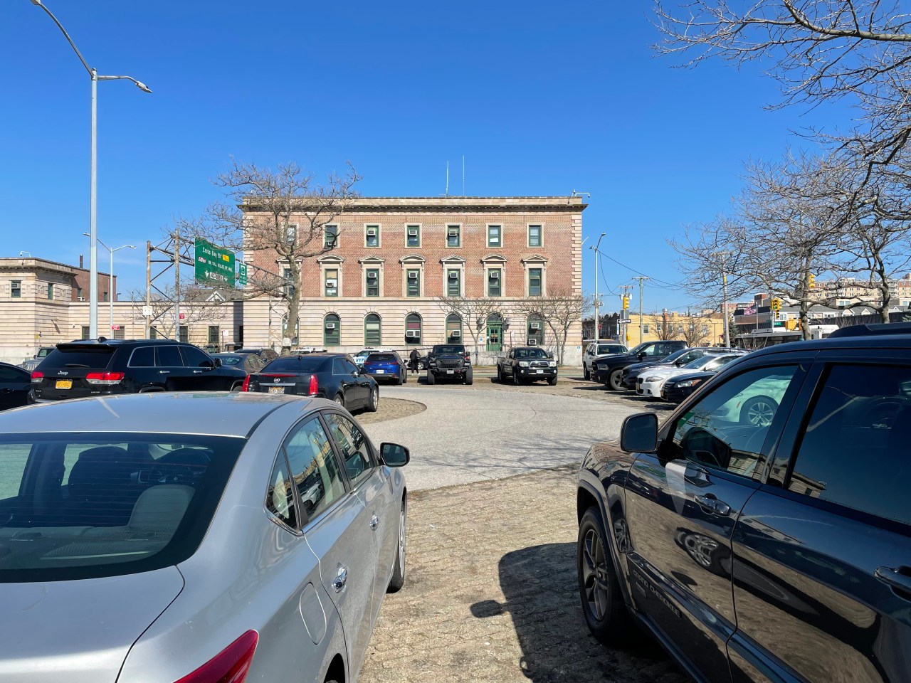 The view from the parking lot.