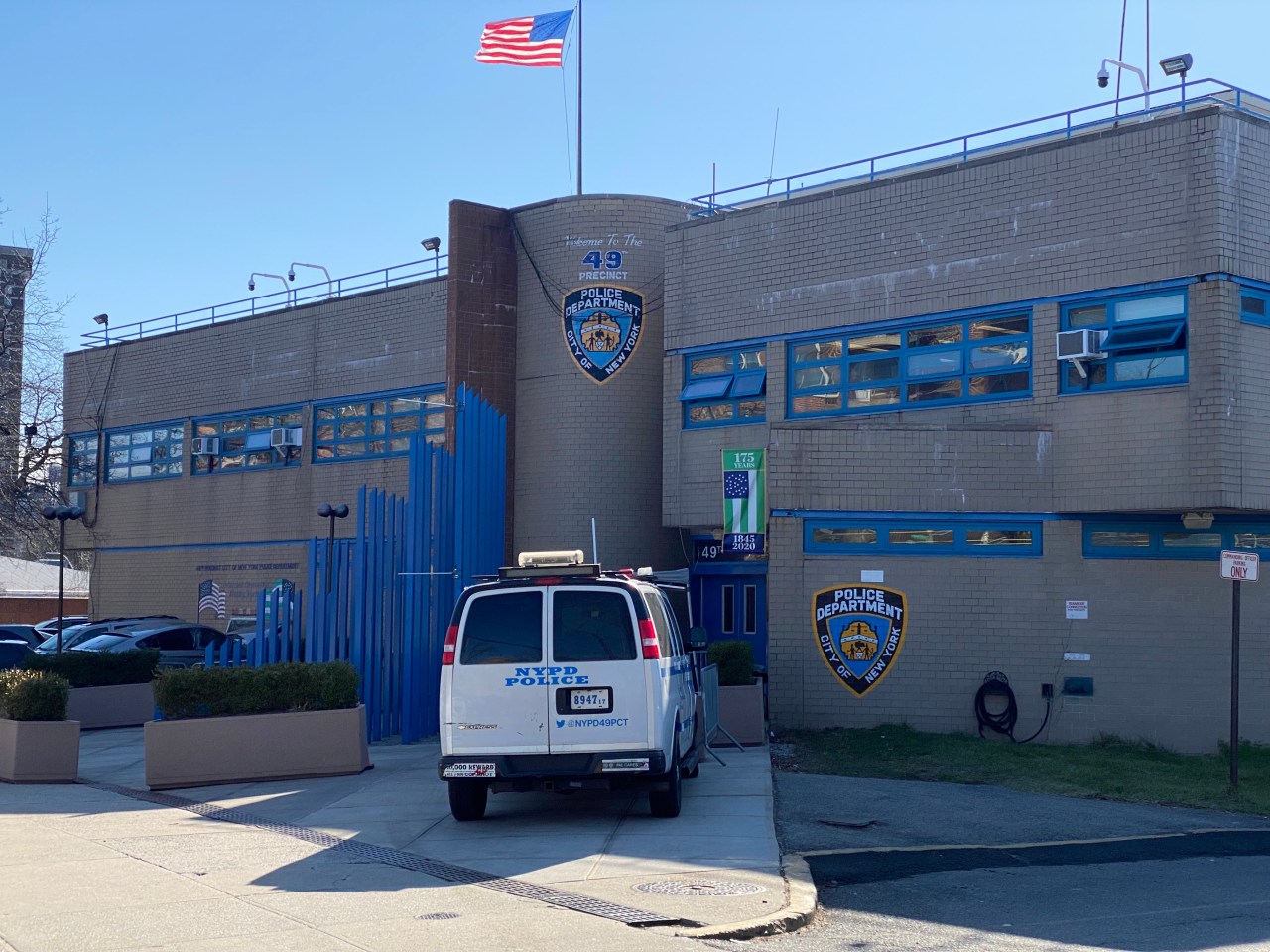 The 49th Precinct station house on Eastchester Road in Morris Park.