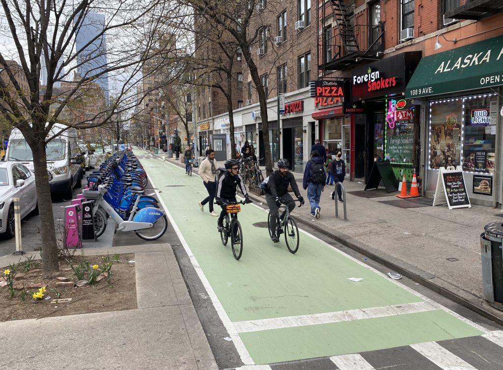 Eyes on the Street: City Debuts ‘Double-Lane’ Protected Bike Lane on Four Blocks of Ninth Avenue
