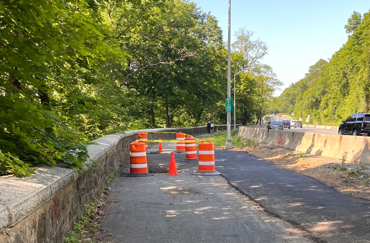 The troubled section was cordoned off by Tuesday evening. Photo: Allegra LeGrande