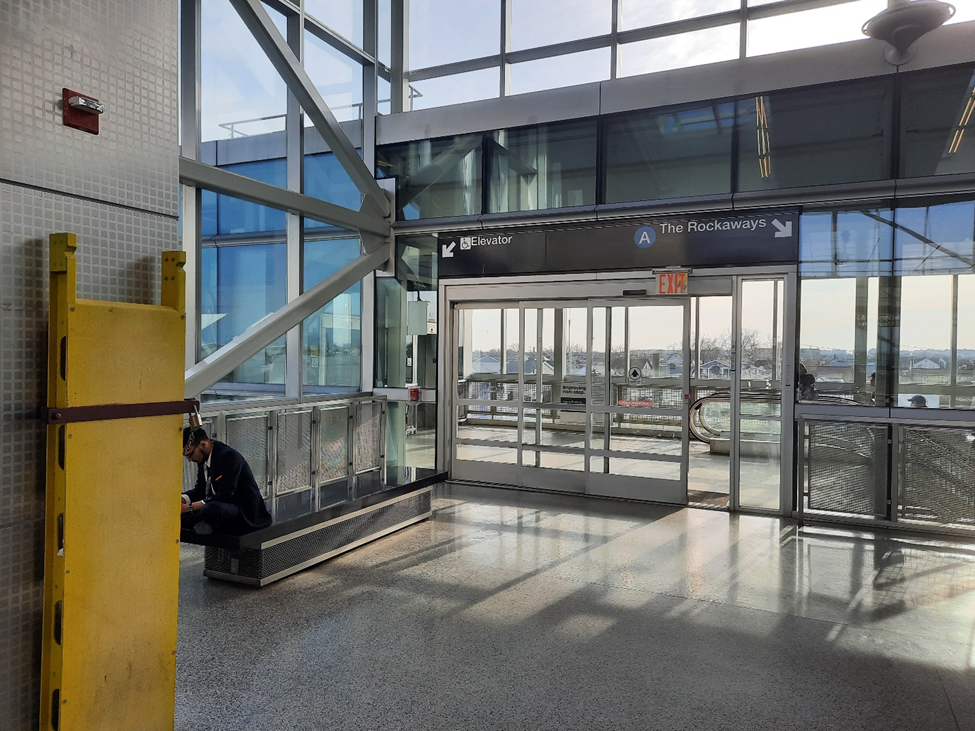 Check out this traveler — he's actually sitting! Photo: Liam Jeffries