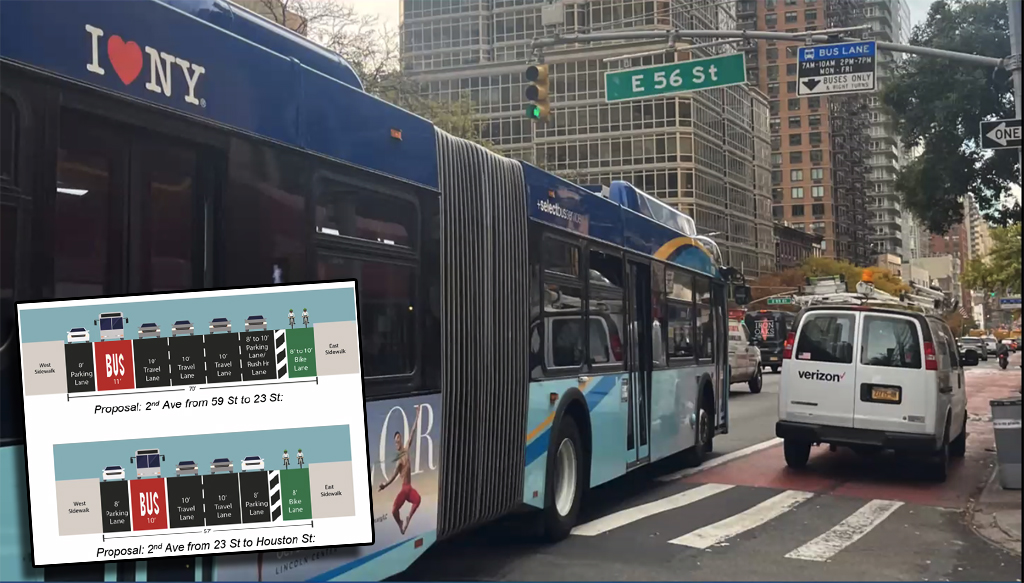 To Combat NYPD Lawlessness, DOT Will Move Second Ave. Bus Lane