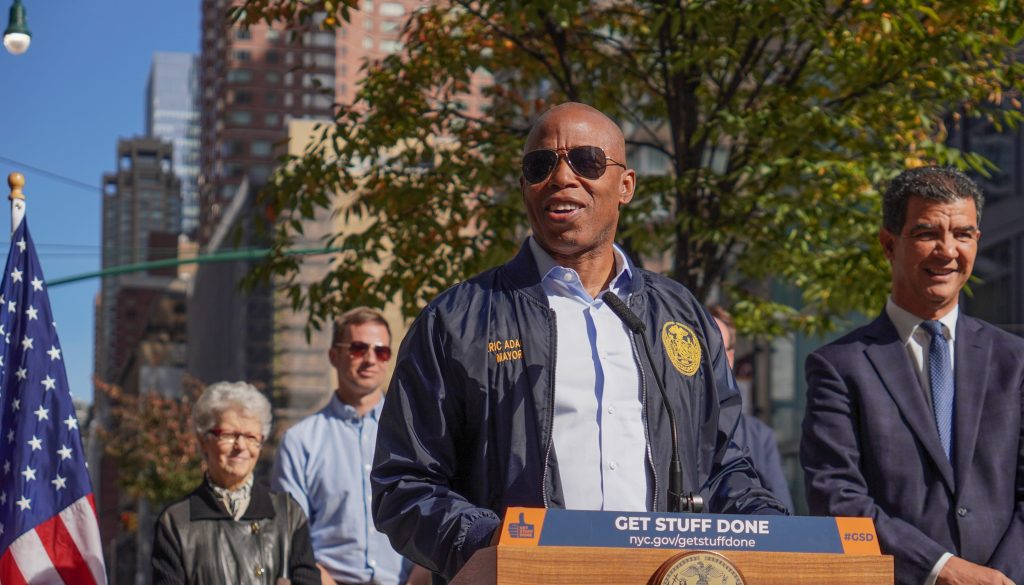 Mayor Adams Once Praised Eighth Ave. Sidewalk Expansions He Now Wants to ‘Relook At’