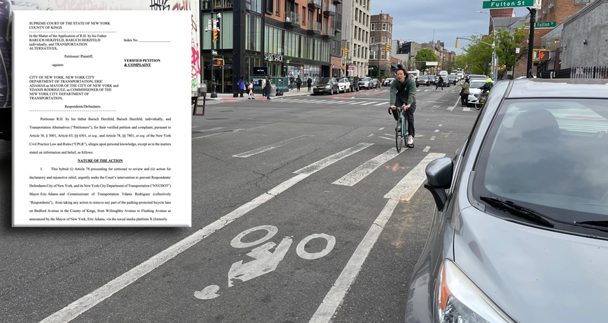 UPDATE: Activists Sue City To Prevent Erasure of Bedford Avenue Bike Lane