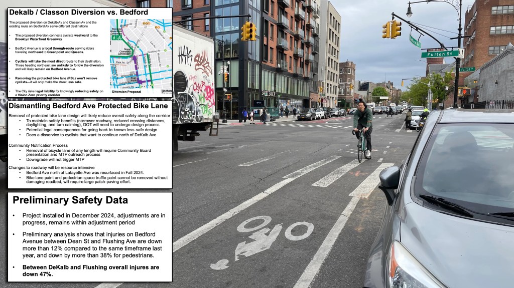 DOT Testimony: Removing Bedford Ave. Bike Lane Will ‘Reduce Safety’