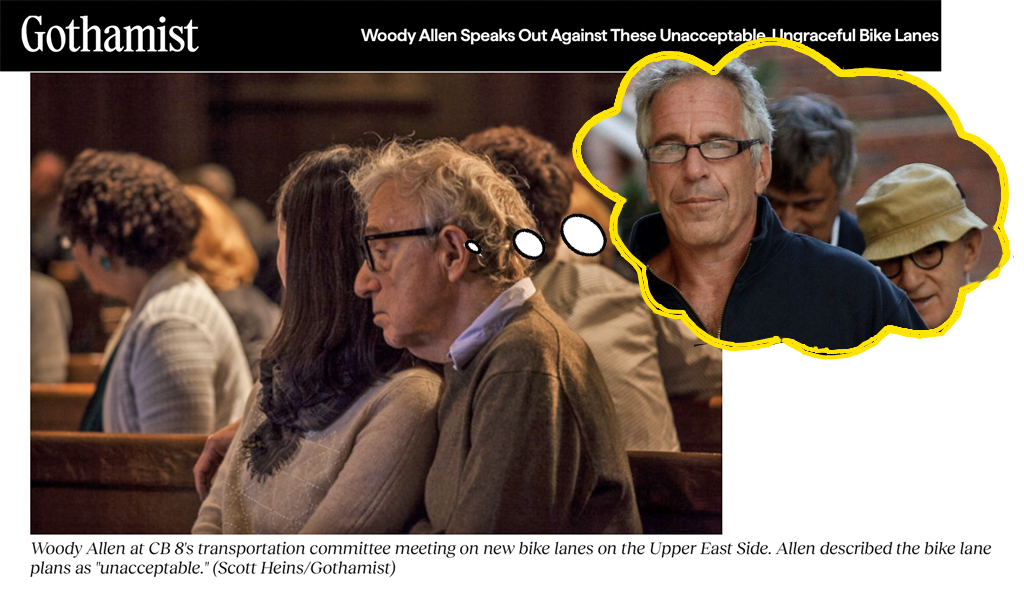 The Streetsblog Angle: The 70th Street Bike Lane Is In the Epstein Files!