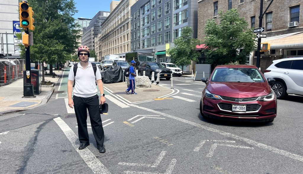 To Protect and Unnerve: Cop Hits Cyclist With Squad Car … In a Protected Bike Lane!