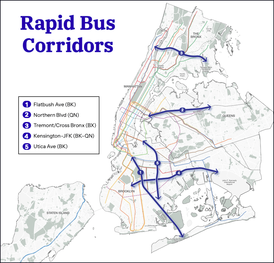 Bus Corridor The Mamdani-Hochul Bus Plan: Priority Corridors, Bus Rapid Transit ...