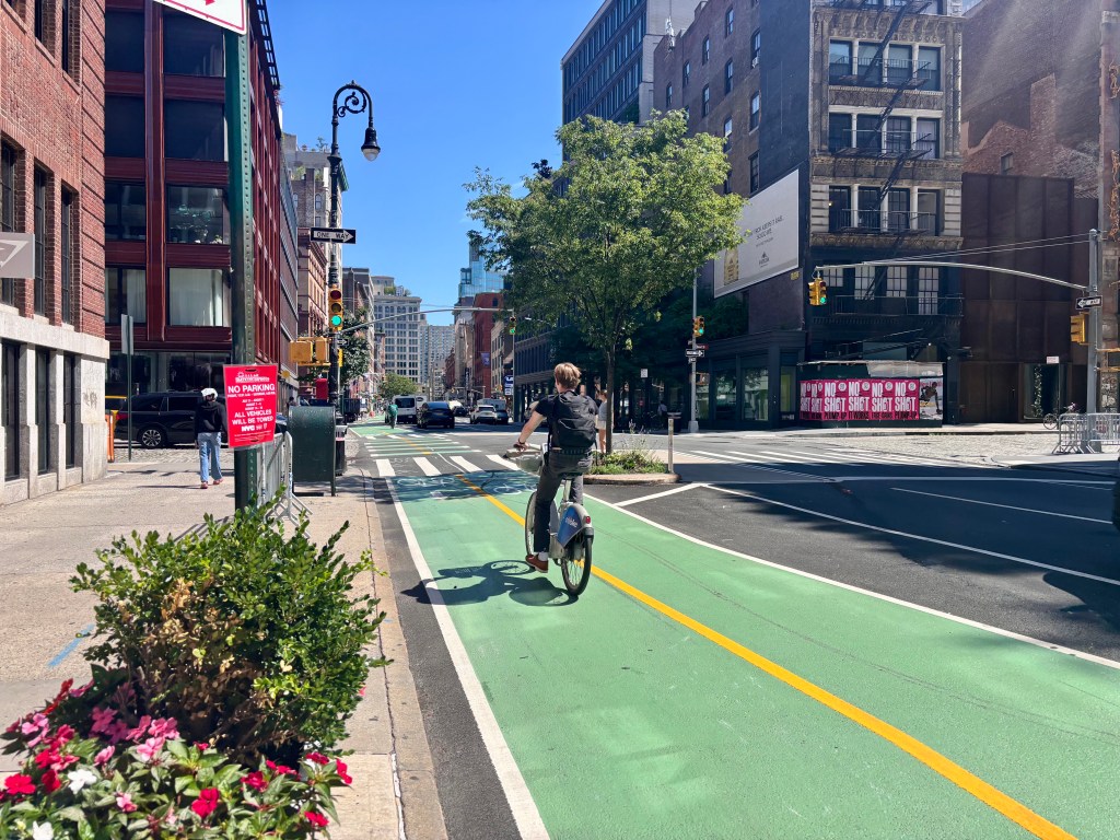 Eyes on the Street: ‘Roomy’ Lafayette/Fourth Bike Lane Already Blocked by Illegal Parking