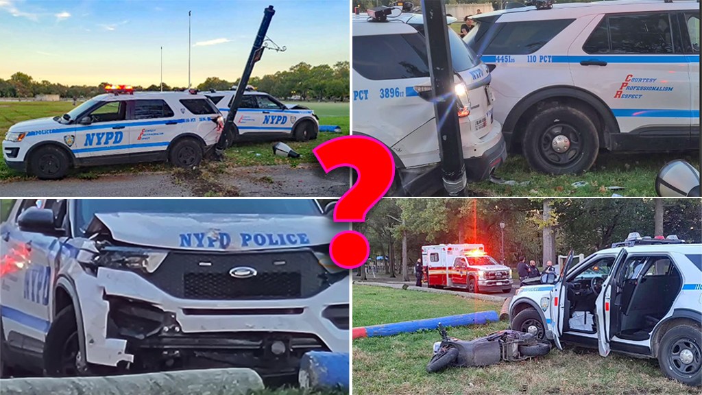 Demolition Derby: Cops Crash Their Squad Cars In A High-Speed Chase … In A Park!