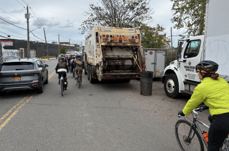 Rideout On Rust Street: Cyclists Demand Protected Lane on Industrial Corridor As DOT Stalls
